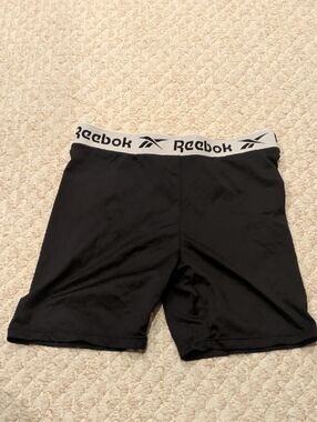 Reebok Black Compression Shorts with White Branded Waistband